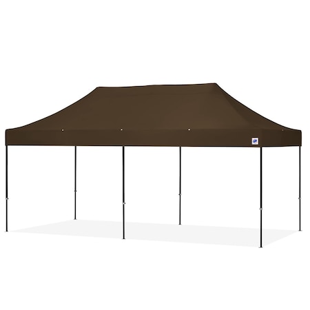 E-Z UP TAA Compliant Eclipse Shelter, 10' W x 20' L, Black Steel Frame, Coyote Brown Vented Top EC3STL20KFBKTVMCCB